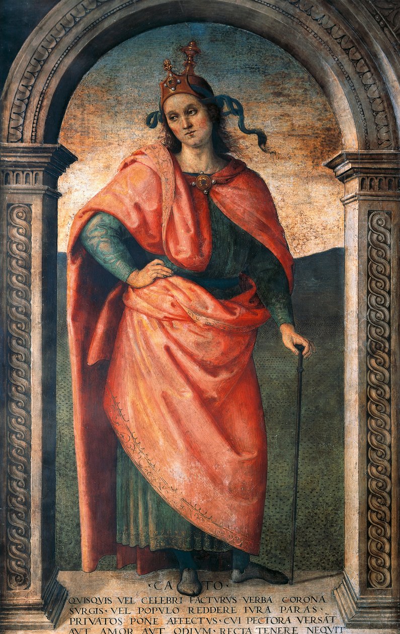 Cato af Pietro Perugino (ca 1450-1523), fresco, Collegio del Cambio, Perugia af Pietro Perugino