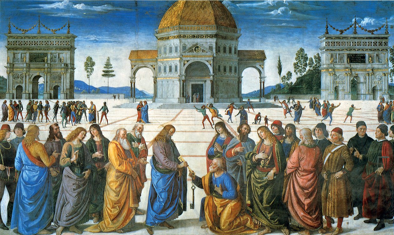 Levering af nøglerne til Sankt Peter, 1481 af Pietro Perugino