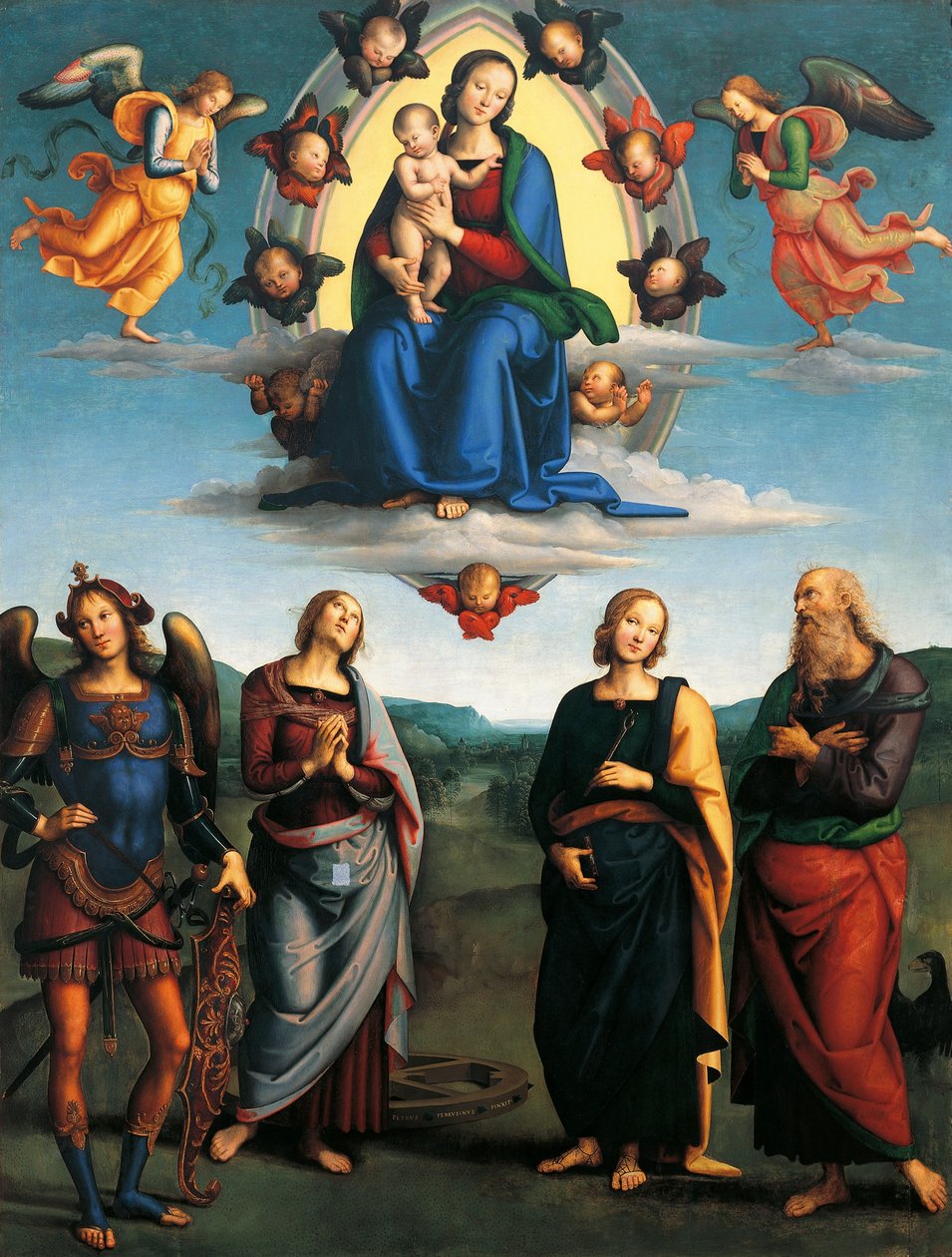 Madonna in Glory, ca 1500-1501, af Pietro Perugino (ca 1450-1523), olie på træ, 330x265 cm. af Pietro Perugino