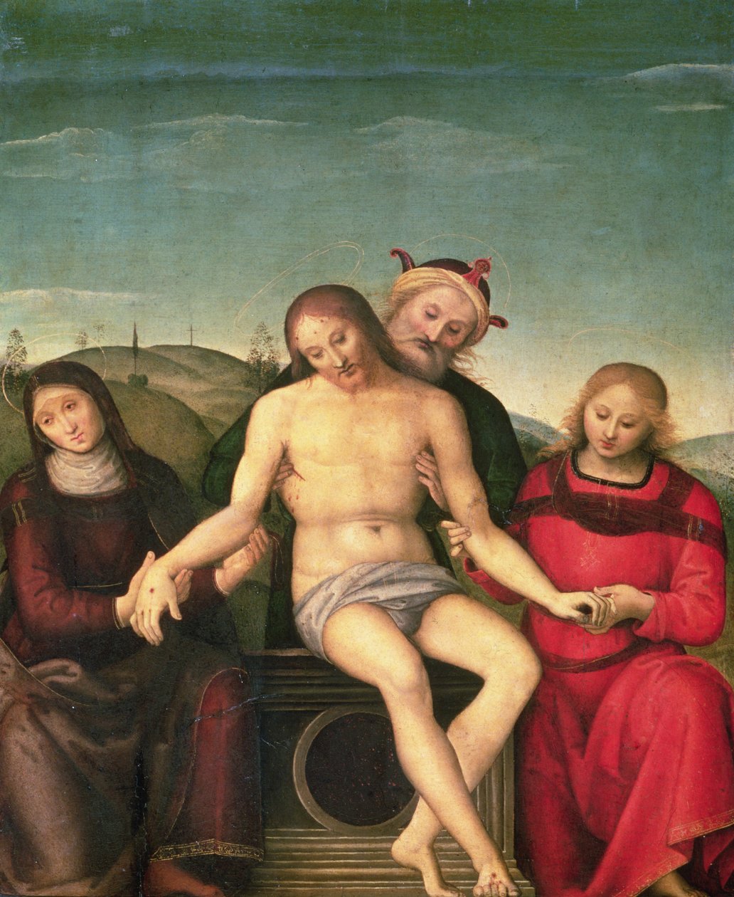 Pieta, 1497 (tempera og olie på panel) af Pietro Perugino