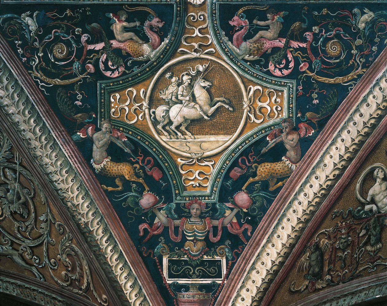 Planeter og groteske dekorative motiver af Pietro Perugino