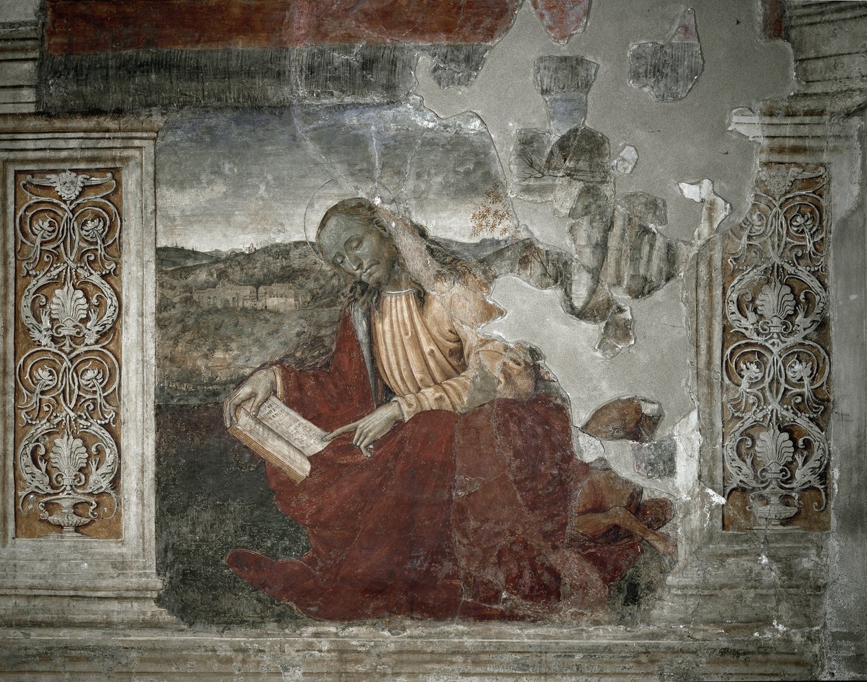 Evangelisten Sankt Lukas (fresko af Pietro Perugino