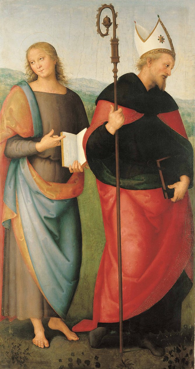 De hellige Johannes evangelisten og Augustin, 1502-1512 af Pietro Perugino