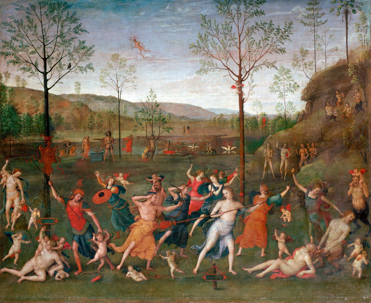 Slaget om kærlighed og kyskhed, c1503-1523 af Pietro Perugino
