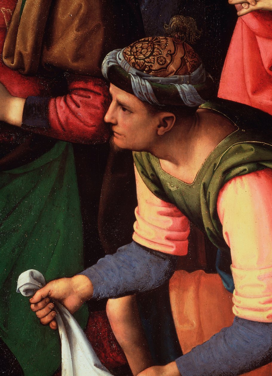 Deponeringen eller Klagesangen over Kristi Død. Detalje - Maleri af Pietro Perugino
