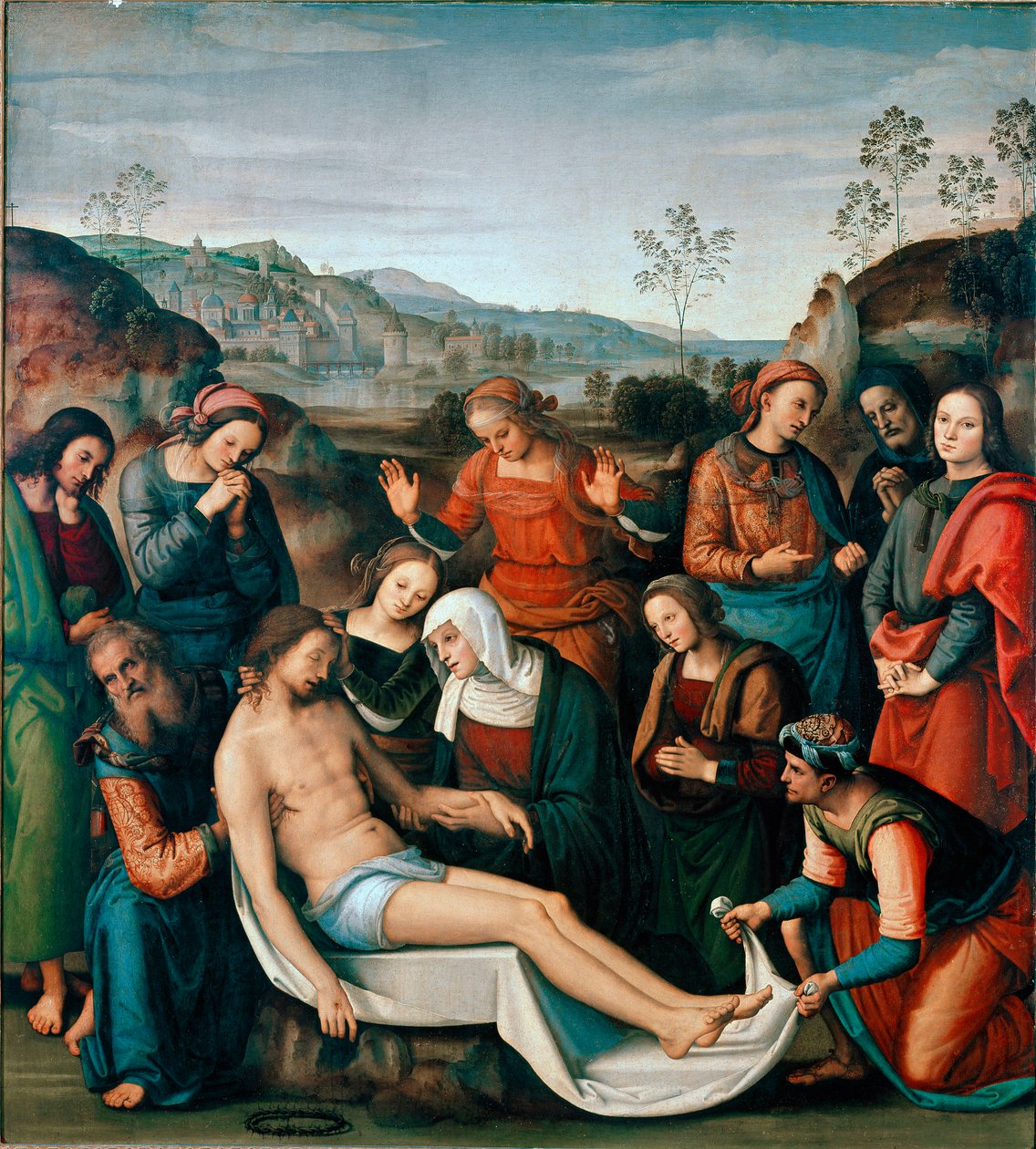 Aflejringen eller klagesangen over Kristi død Maleri af Pietro Vannucci dit il Perugino af Pietro Perugino
