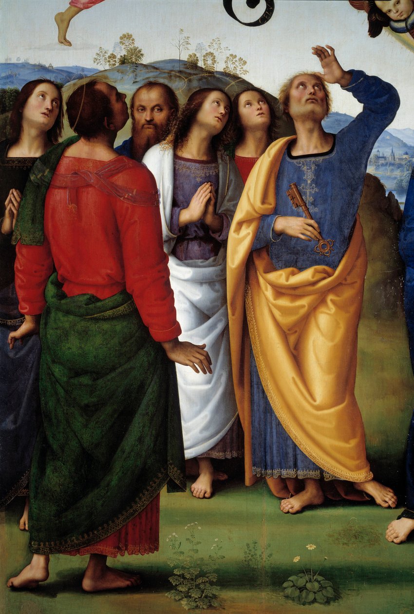 Kristi himmelfart Detalje, der repræsenterer apoterne. Maleri af Pietro Vannucci dit il Perugino (Le Perugin af Pietro Perugino