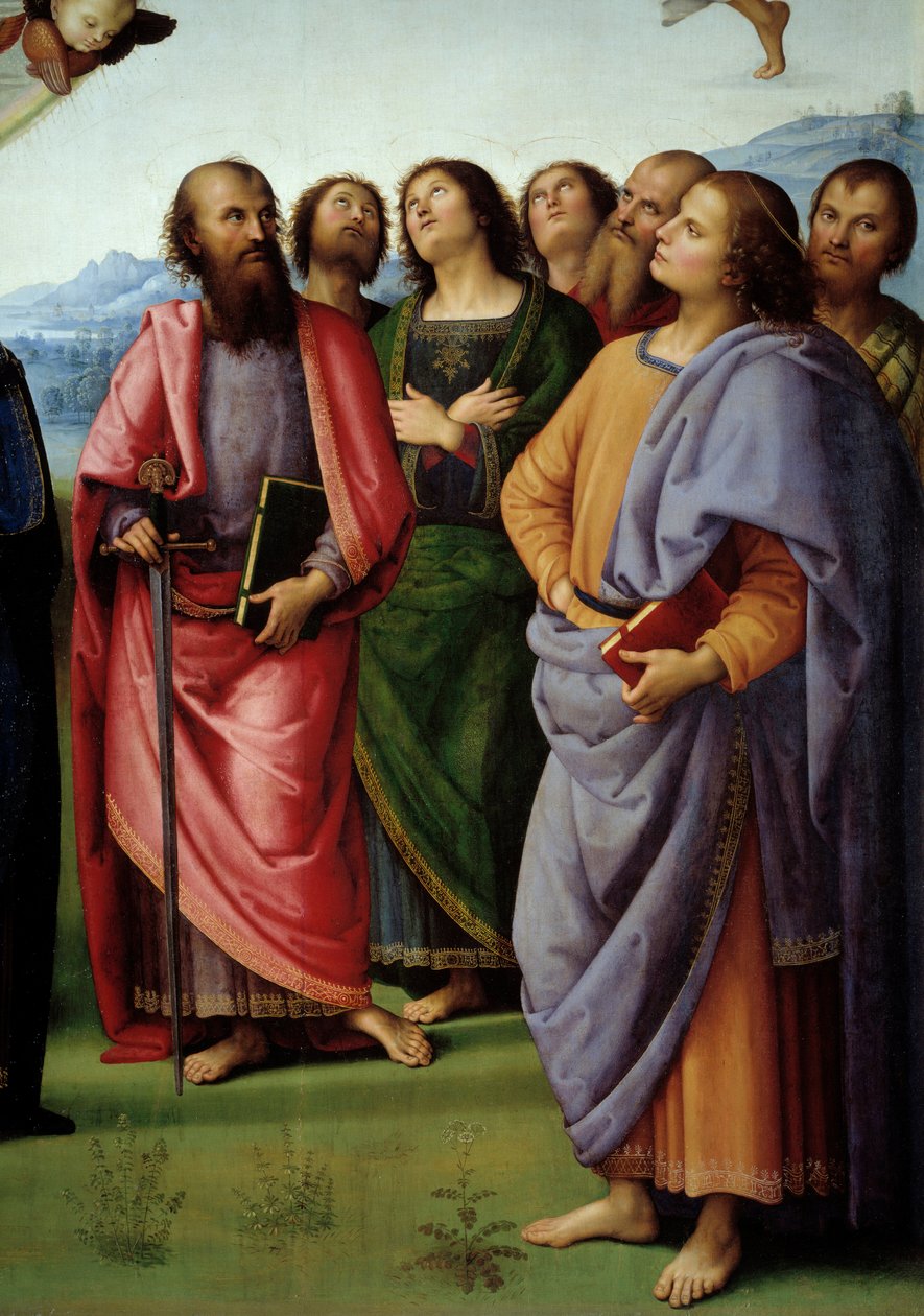 Kristi himmelfart Detalje, der repræsenterer apoterne. Maleri af Pietro Vannucci dit il Perugino (Le Perugin af Pietro Perugino