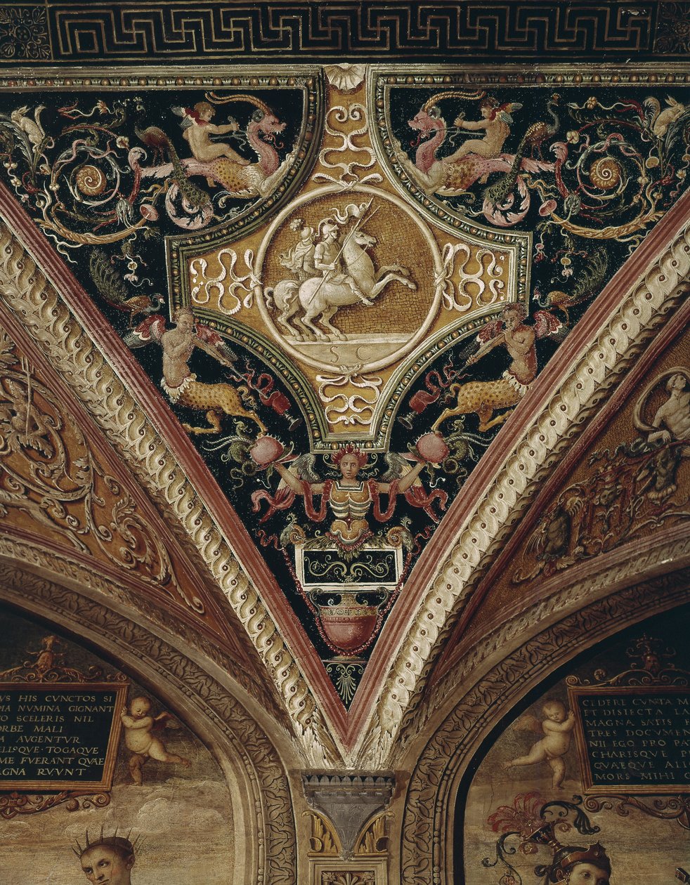 Warriors On Horseback loftsindretning. Maleri af Perugino (Pietro Vannucci kaldet il af Pietro Perugino