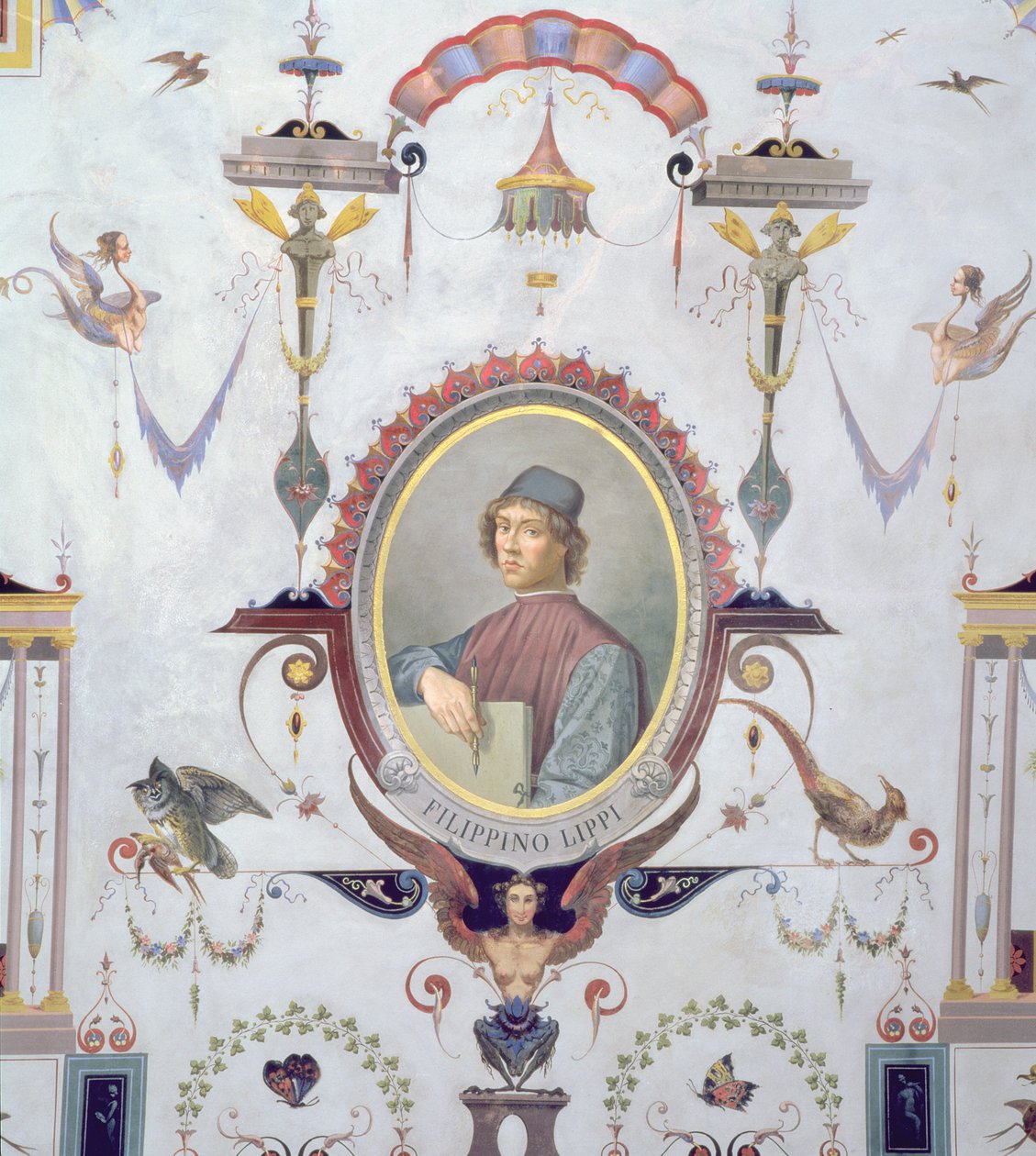 Portræt af Filippino Lippi (frisk) af Pietro Pezzati