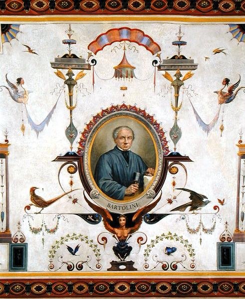 Portræt af Lorenzo Bartolini (1777-1850), detalje fra loftet i Sala del Sindaco af Pietro Pezzati
