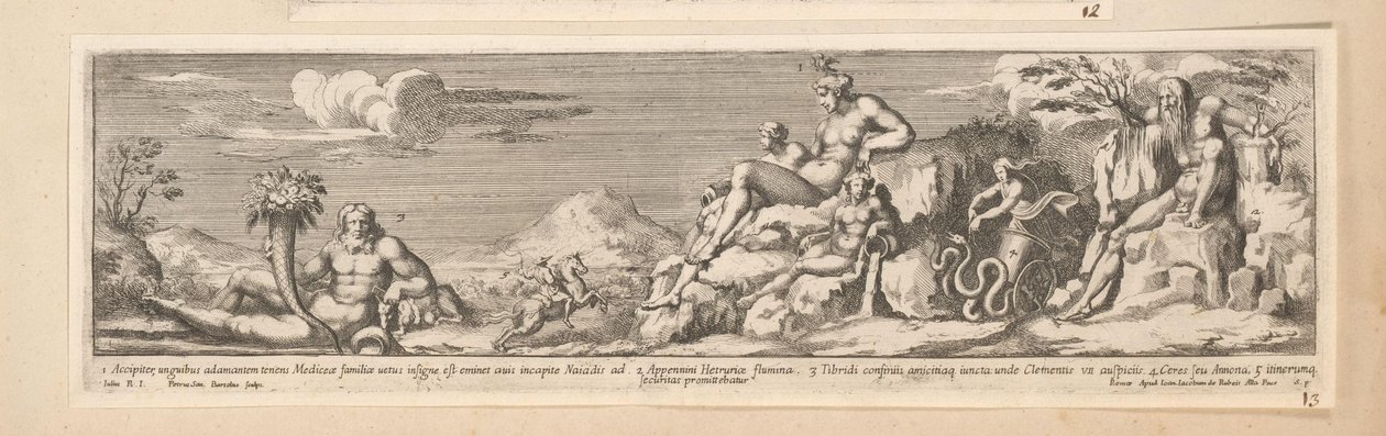 Allegori af ruten mellem Rom og Firenze Kejser Konstantins historie (serietitel) af Pietro Sante Bartoli