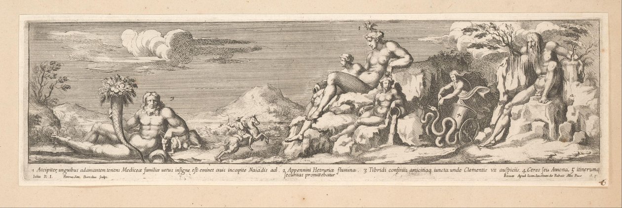Allegori af ruten mellem Rom og Firenze Kejser Konstantins historie (serietitel) af Pietro Sante Bartoli