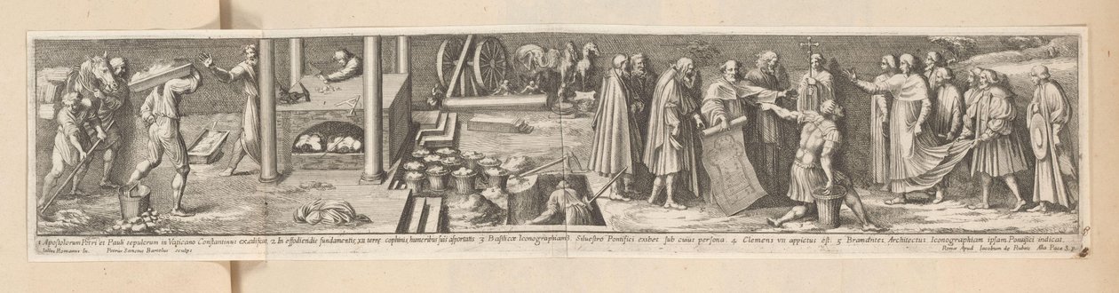 Opførelse af Peterskirken Kejser Konstantins historie (serietitel) af Pietro Sante Bartoli