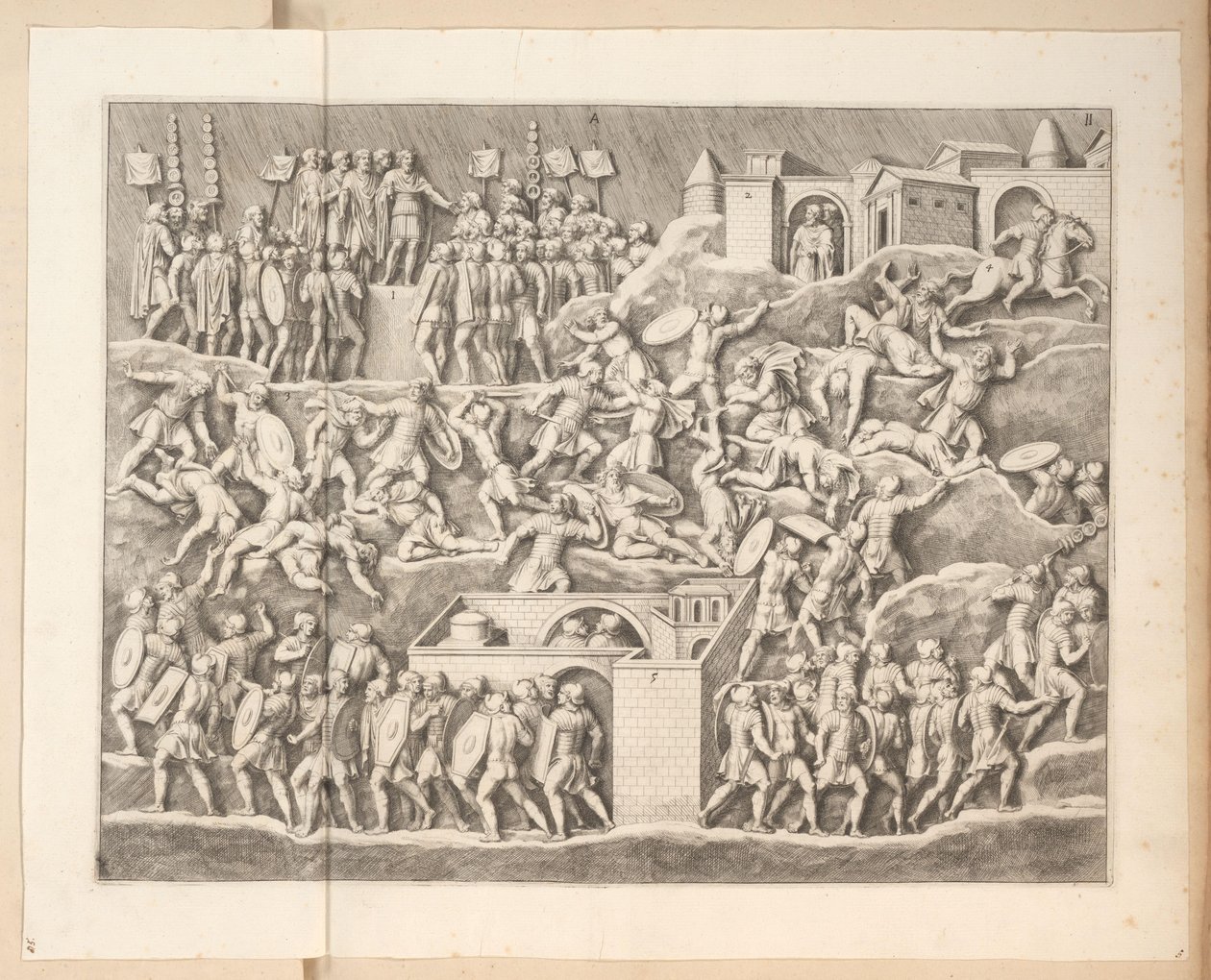 Relieffer på Septimius Severus bue i Rom af Pietro Sante Bartoli