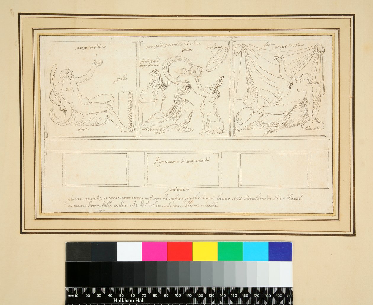 En væg med tre paneler) af Pietro Santi Bartoli