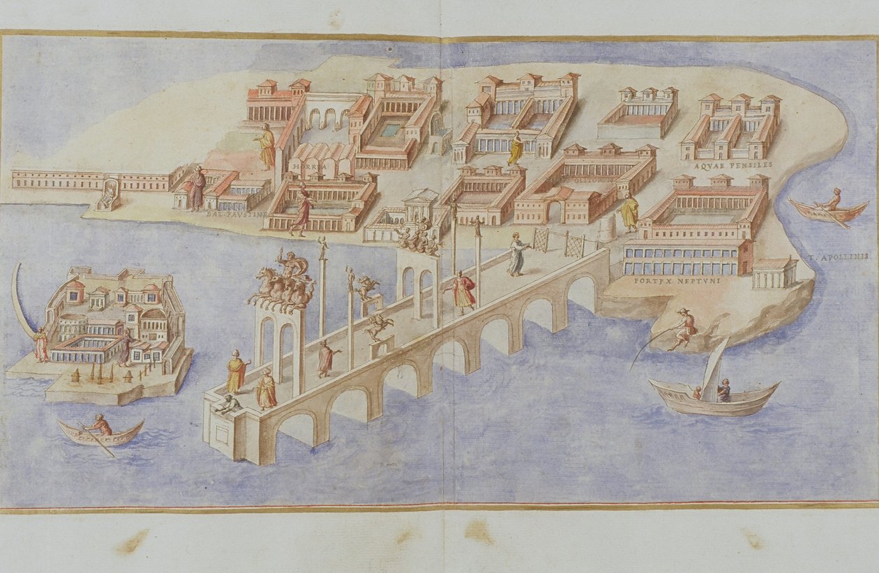 MS Gen 1496 Havnescene, 1674 af Pietro Santi Bartoli