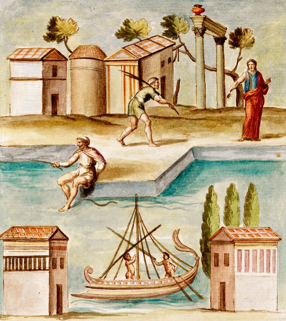 MS Gen 1496 Havnescene, 1674 af Pietro Santi Bartoli