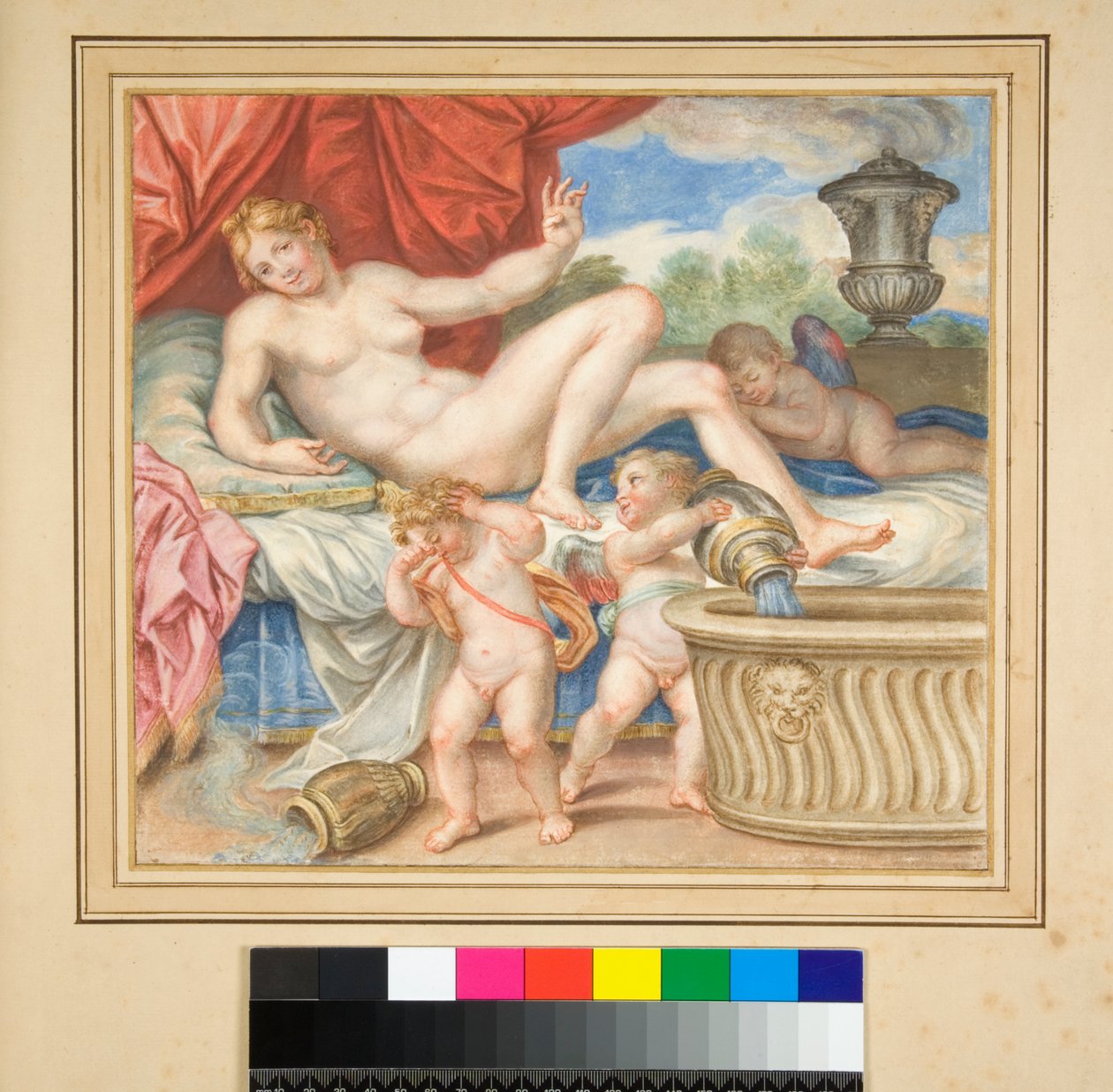 Liggende Danae med de viste amoriner af Pietro Santi Bartoli