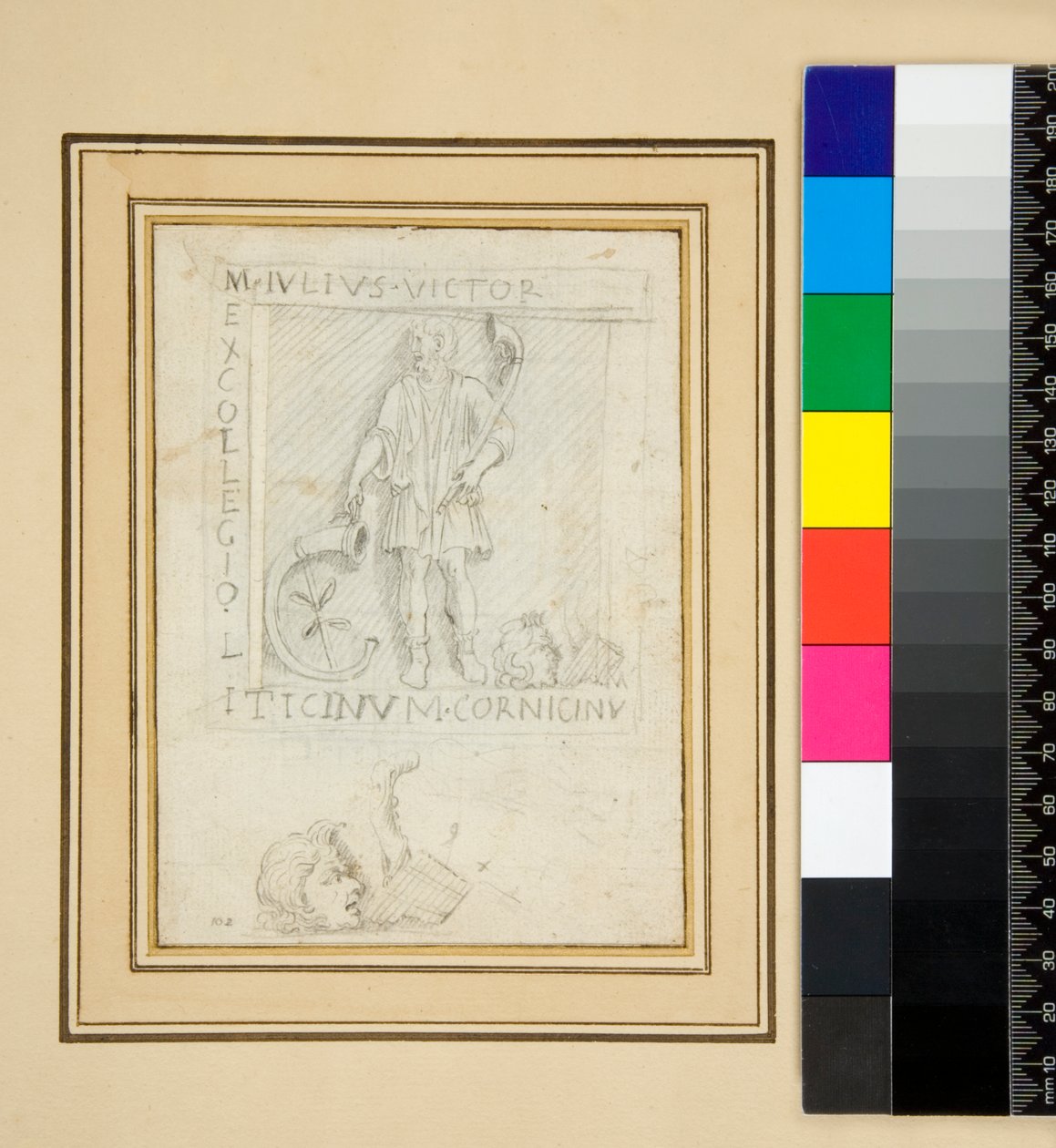 The Cippus of M. Julius Victor (blyant) af Pietro Santi Bartoli
