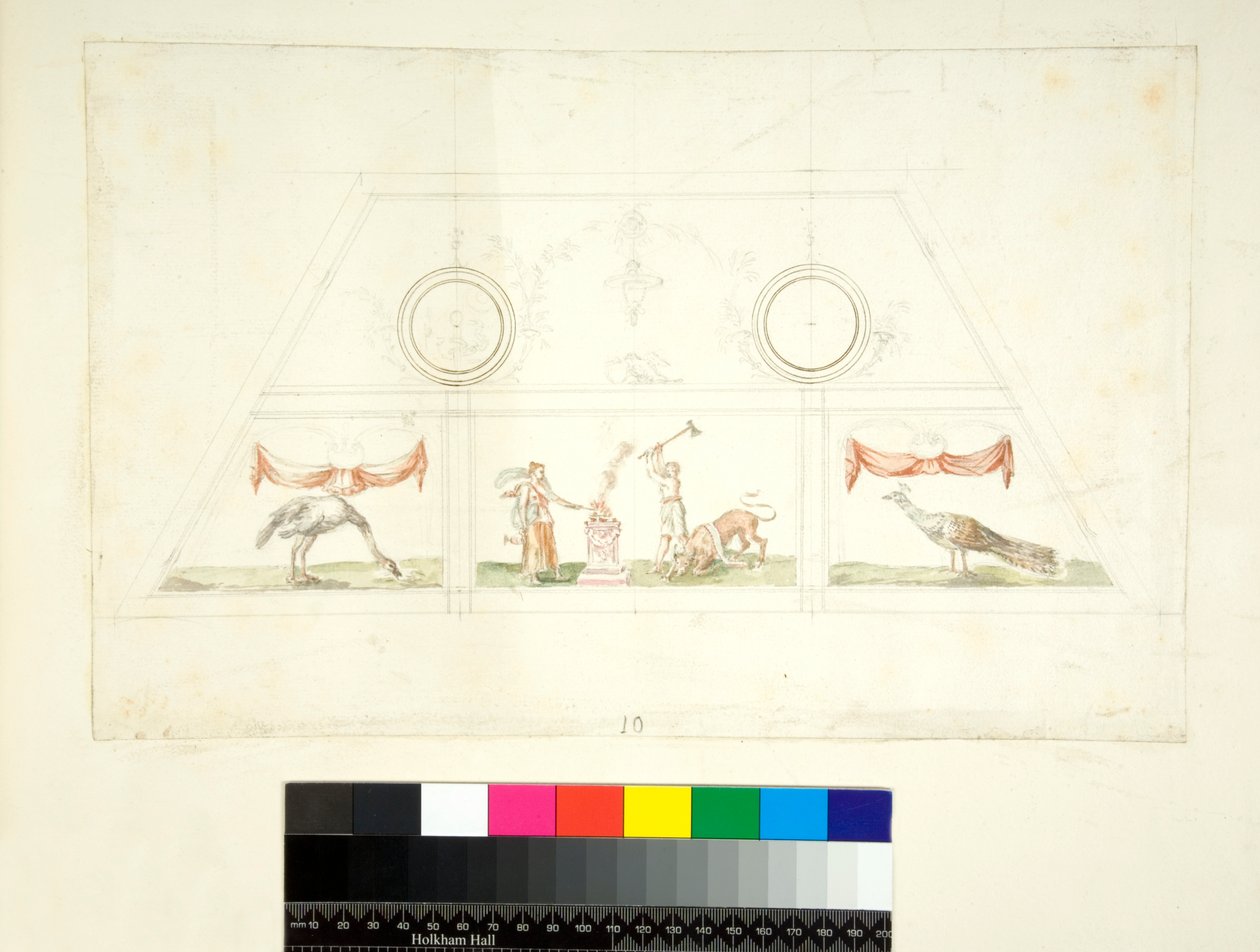 Hvælving af Villa Madama (sort kridt, nogle med pen og brunt blæk. farvet med akvarel) af Pietro Santi Bartoli