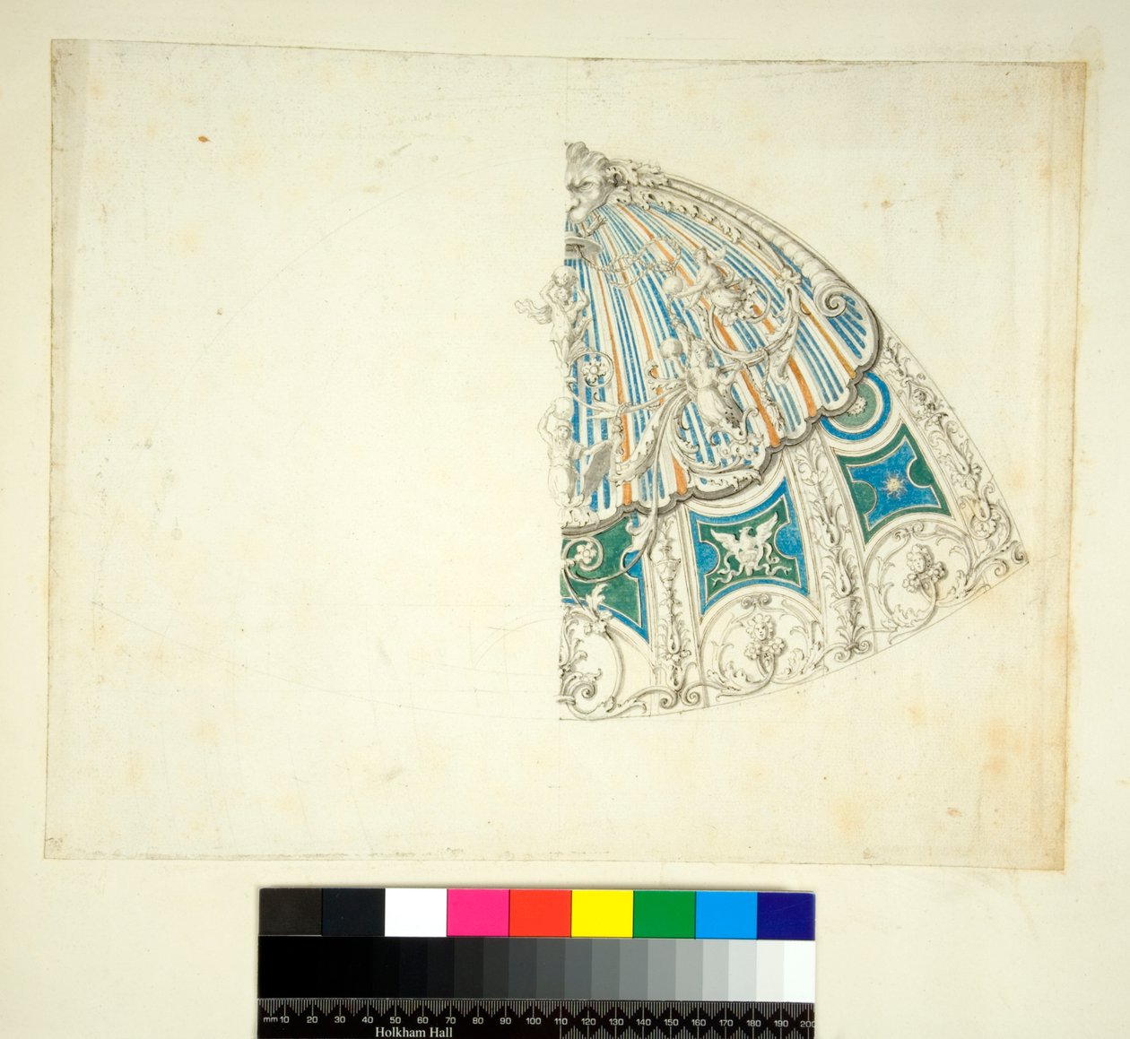 Hvælving af Villa Madama (sort kridt, nogle med pen og brunt blæk. farvet med akvarel) af Pietro Santi Bartoli