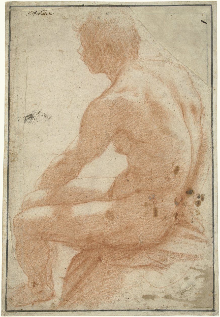 Modelstudie af en siddende mand af Pietro Sorri