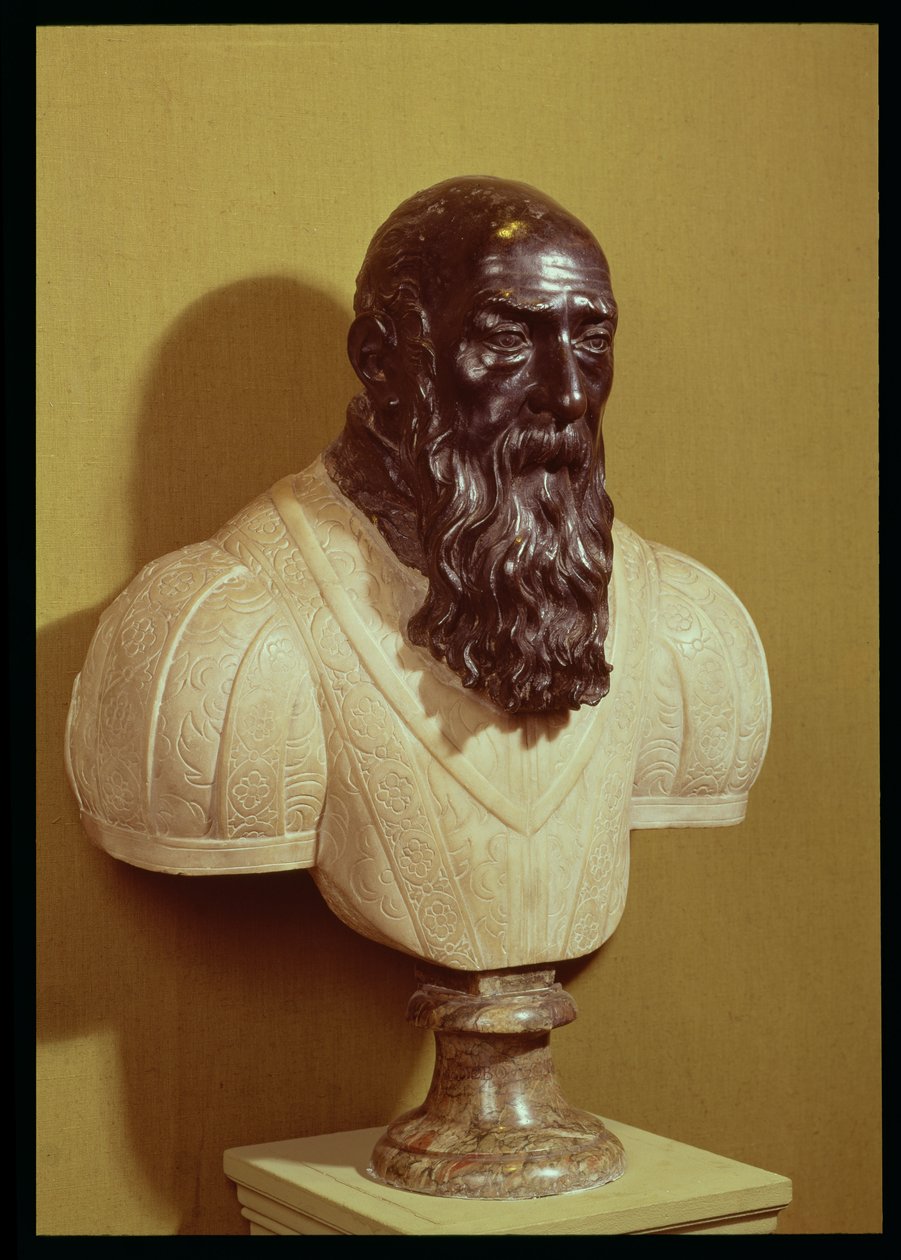 Portrætbuste af Jean de Bologna (ca.1529-1608) 1608 (bronze og marmor) af Pietro Tacca
