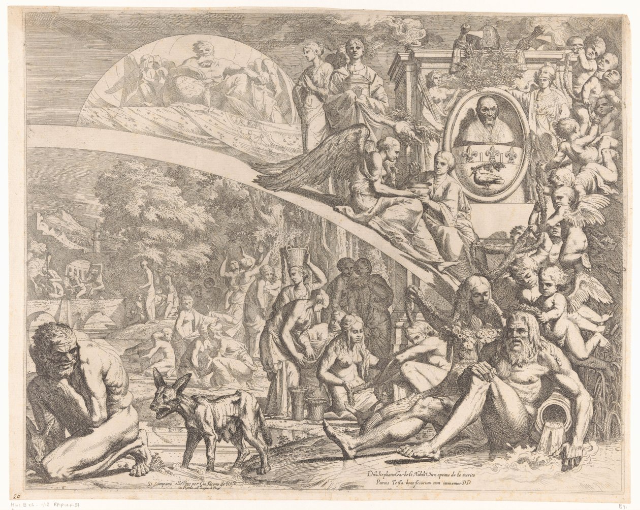 Allegorie ter ere van paus Innocentius X af Pietro Testa