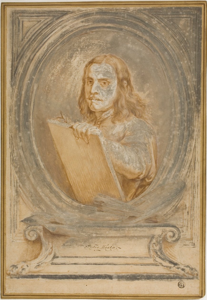 Portræt af Pietro Testa af Pietro Testa