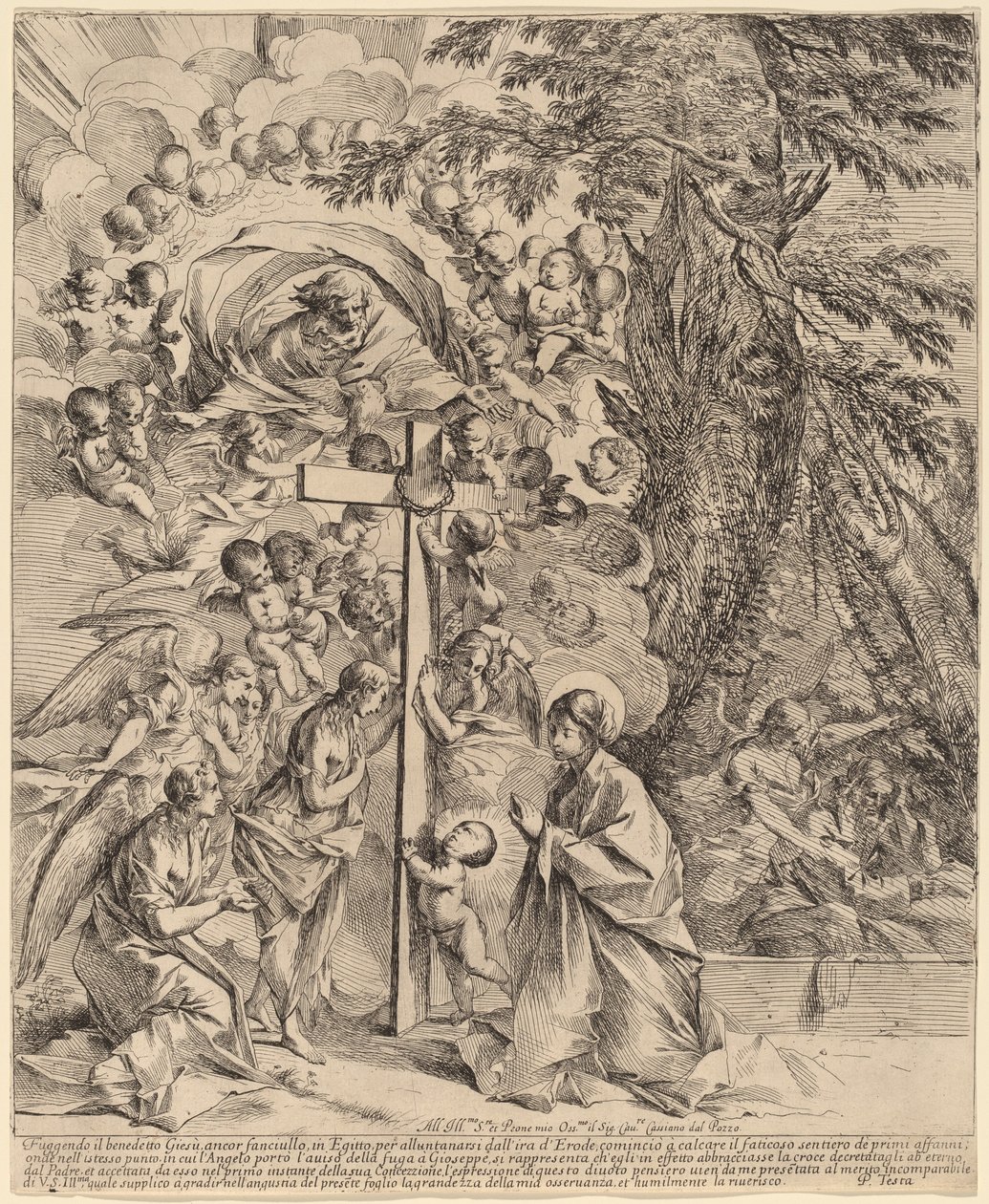 The Infant Christ Embracing the Cross (The Dream of Joseph) af Pietro Testa
