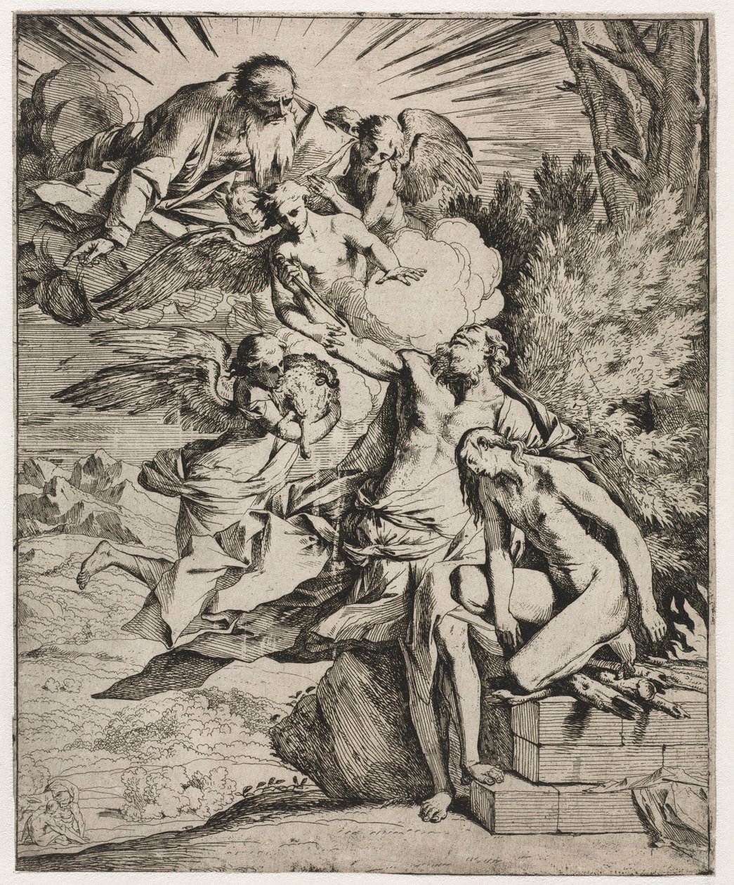Abrahams offer, ca. 1645-50. af Pietro Testa