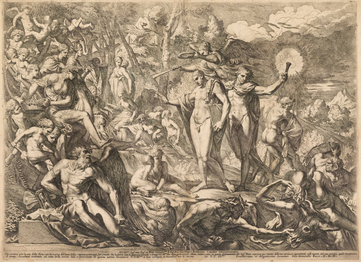 Den dydige kunstners triumf på Parnassus af Pietro Testa