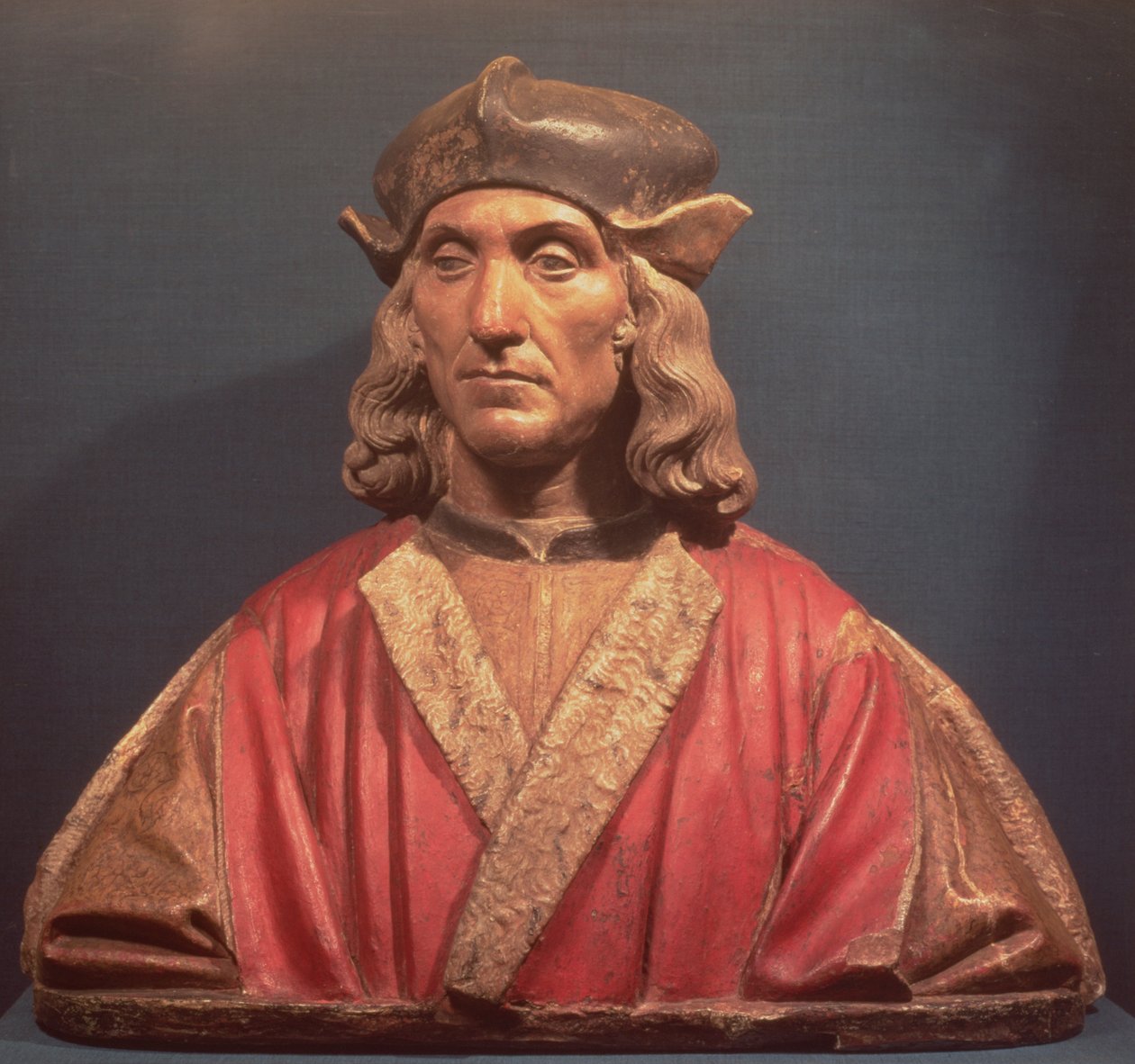 Henrik VII, 1509-11 (malet terracotta) af Pietro Torrigiano