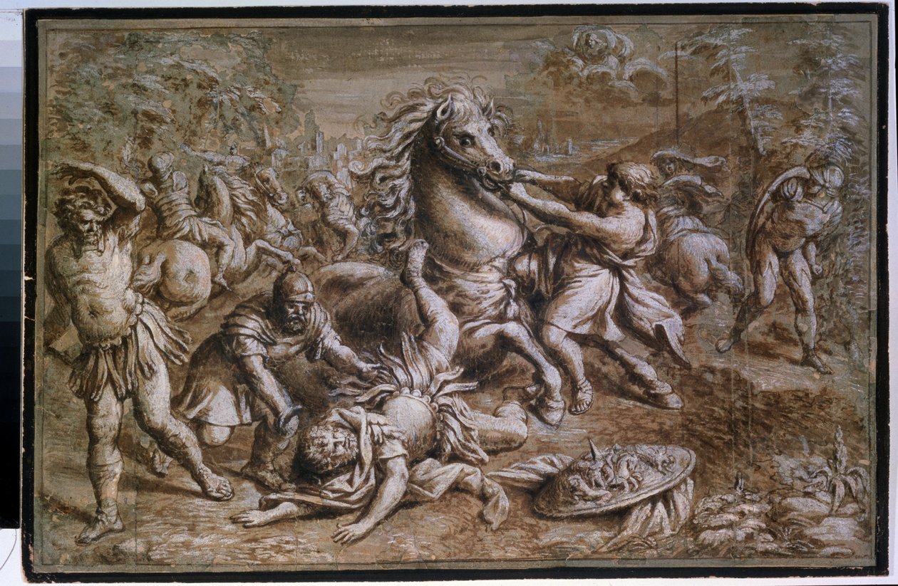 ""La conversion de saint Paul"" (The Conversion of Saint Paul) Blæktegning af Pietro Berrettini dit Pietro da Cortona af Pietro da Cortona