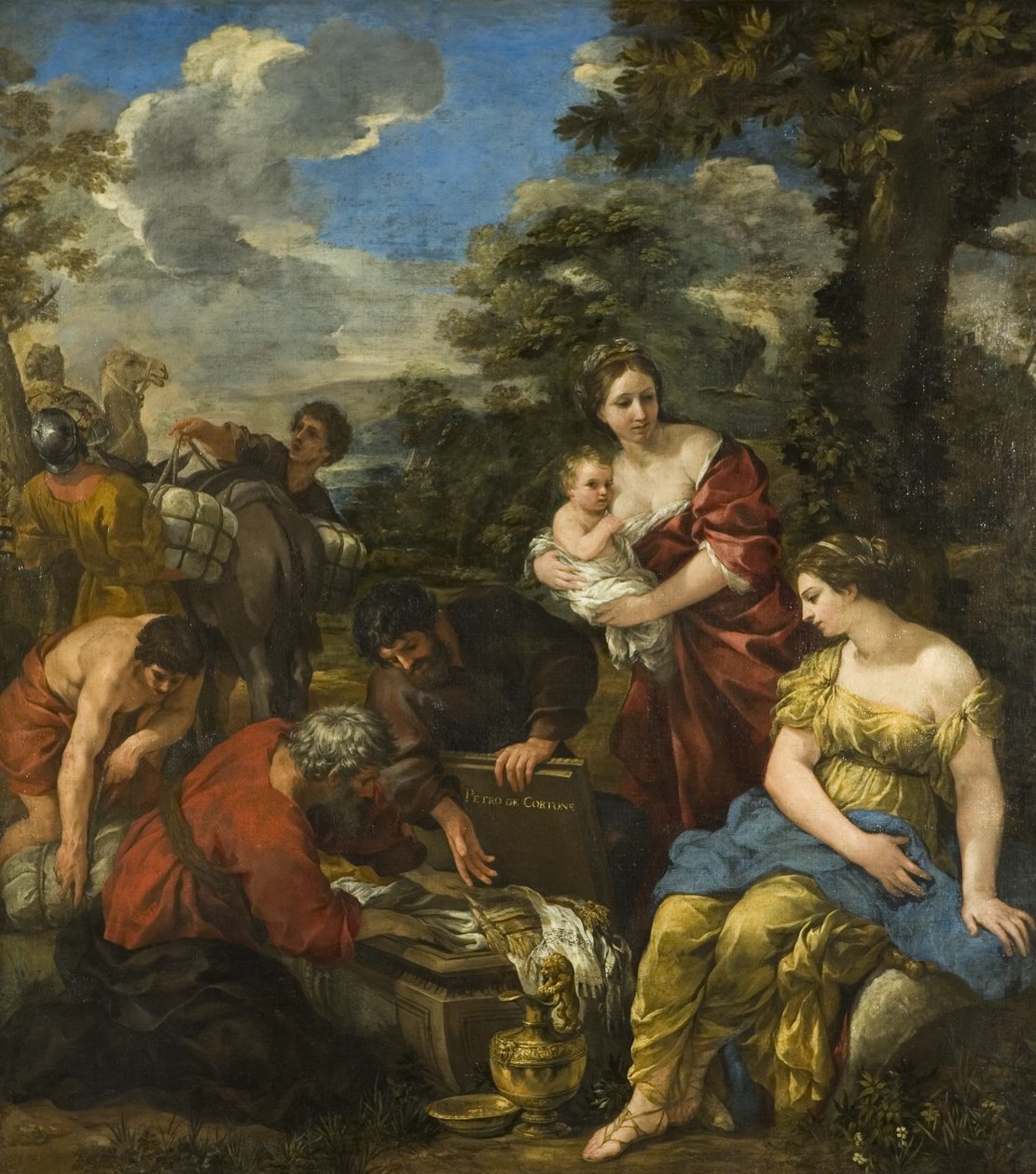 Laban søger sine idoler (olie på lærred) af Pietro da Cortona