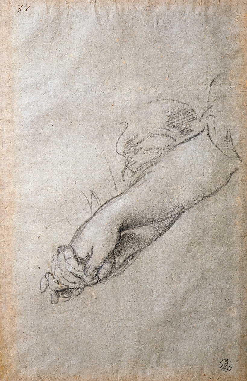 Hænder og arme, studie til The Golden Acortonage fresco af Pietro da Cortona