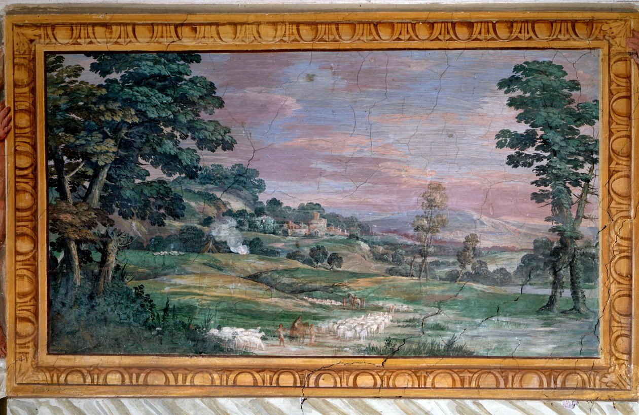 Landskab - olie på lærred af Pietro da Cortona