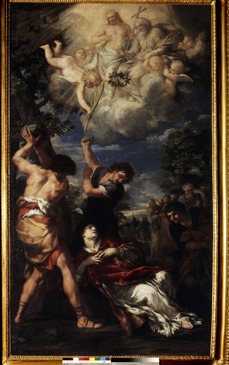 Sankt Stefans martyrium. Sankt Stefans martyrium. Maleri af Pierre de Cortona (Pietro Berrettini kendt som Pietro da Cortona af Pietro da (1596 1669) Cortona