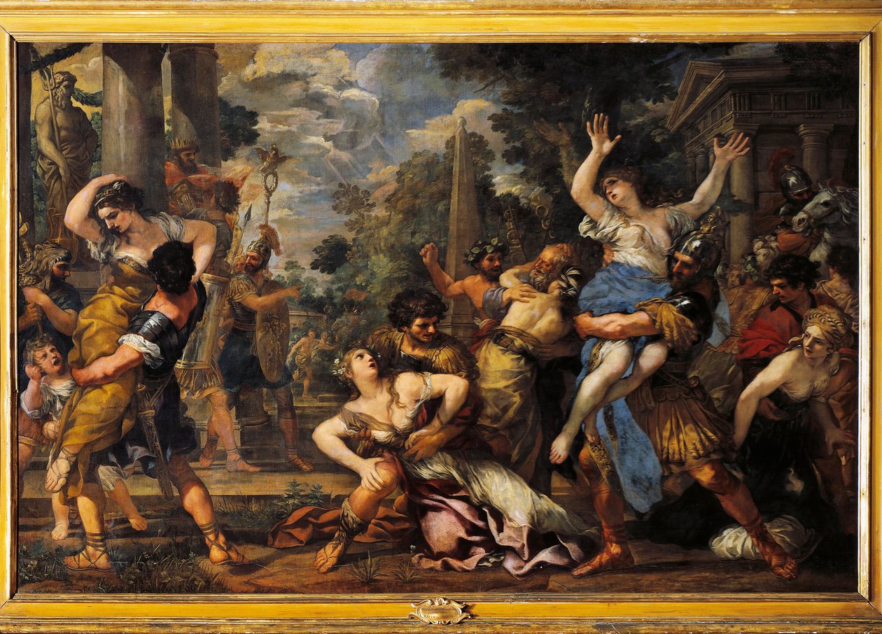 Sabinernes bortførelse Maleri af Pietro da Cortona (Stenen af ​​Cortona) (Pietro Berrettini af Pietro da Cortona