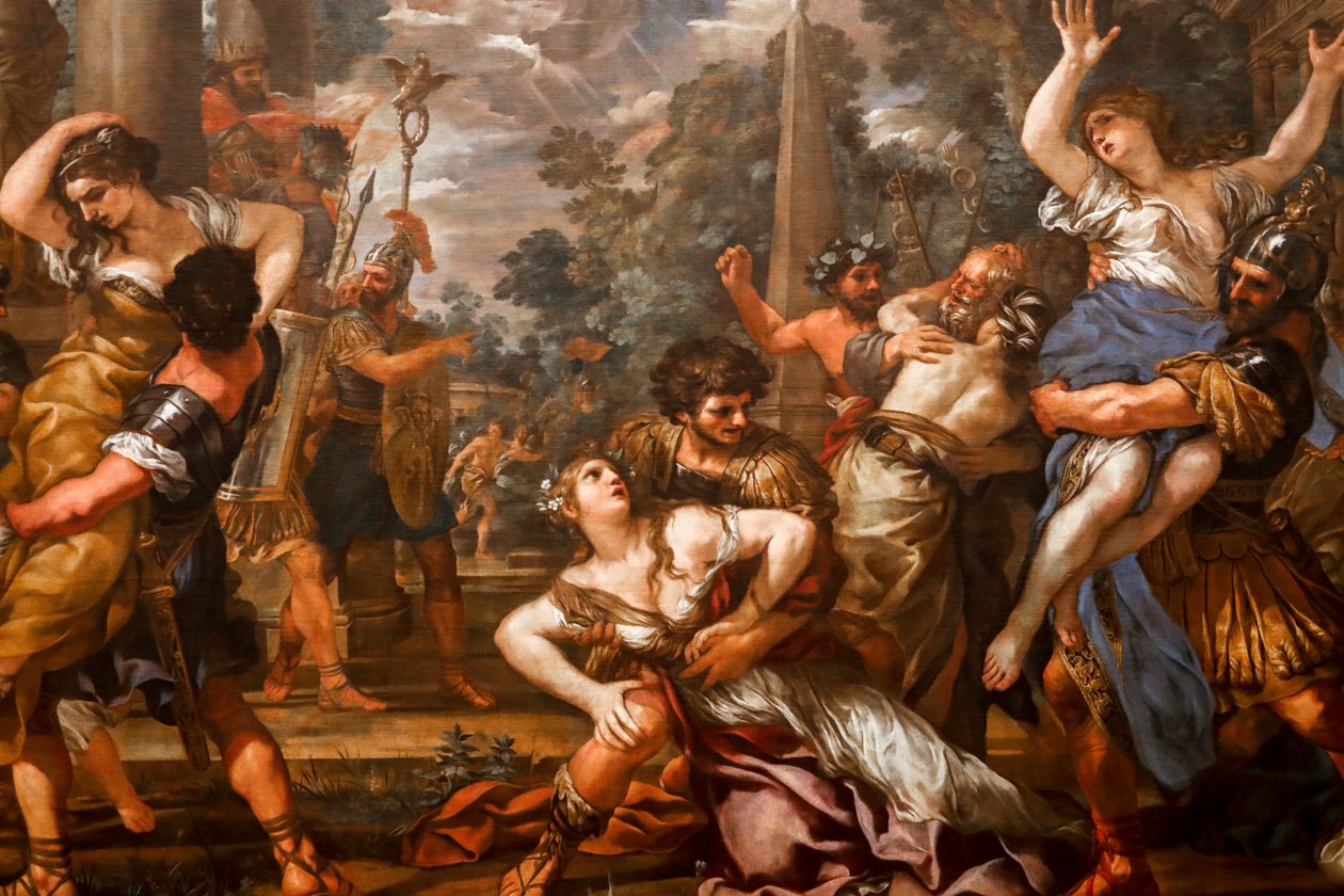 Sabinernes voldtægt 1629. (Olie på lærred) af Pietro da (1596 1669) Cortona