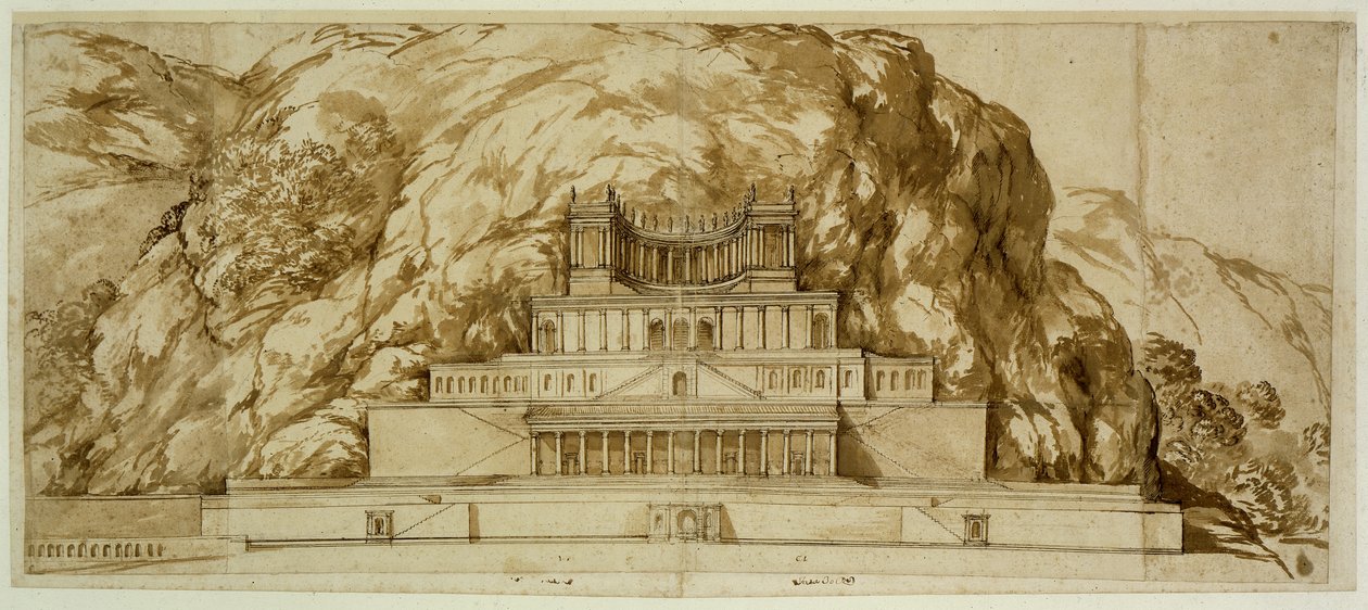 Rekonstruktion af templet i Palestrina af Pietro da Cortona