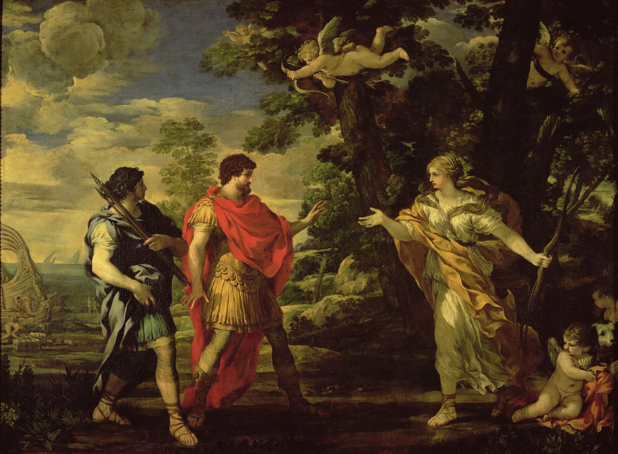 Venus viser sig for Æneas som en jægerske, ca. 1635 af Pietro da Cortona