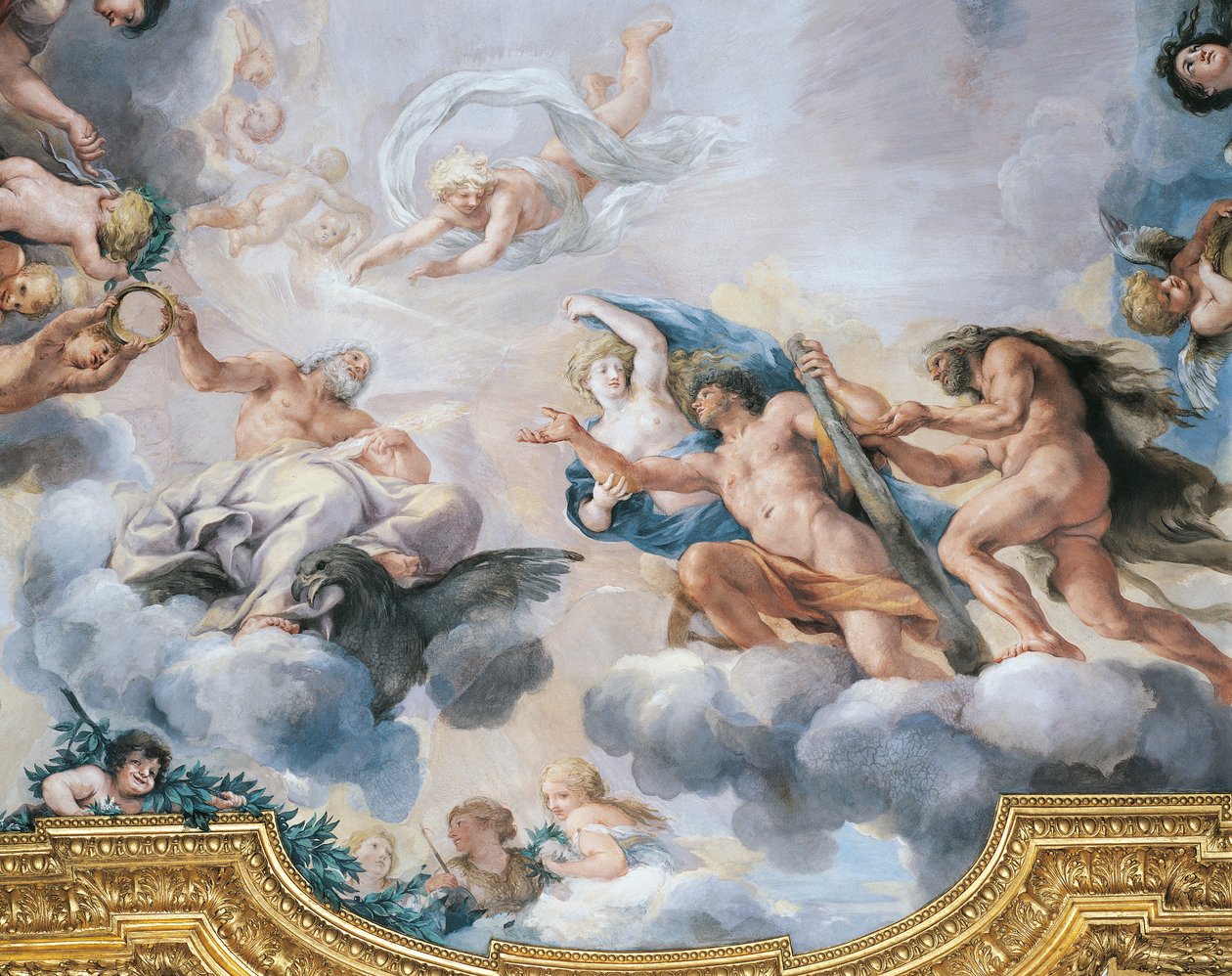 Cosimo I afbilledet som ung mand, der modtager udødelighedens krone fra Jupiter, af Pietro da Cortona og Ciro Ferri, fresko af Pietro da & Ferri Ciro (1634 89) Cortona