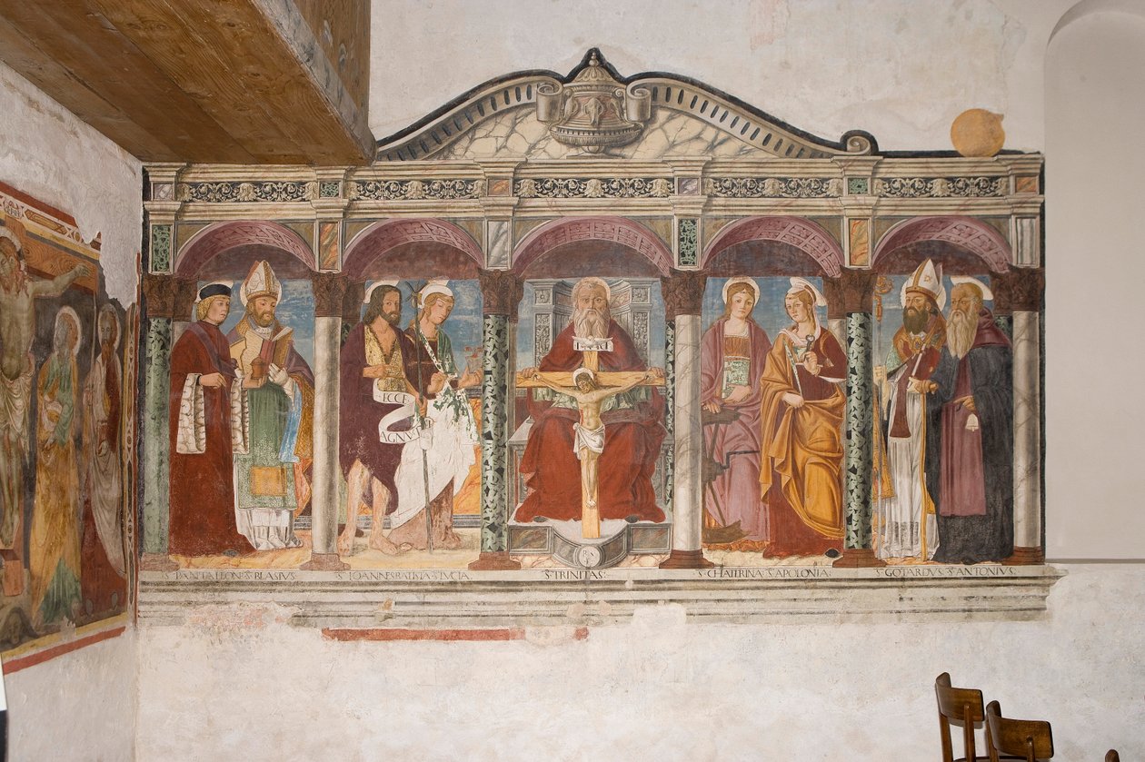Saint Pietro og Paolo kirken, Valvasone, Friuli, Italien (fresco) af Pietro da Vicenza