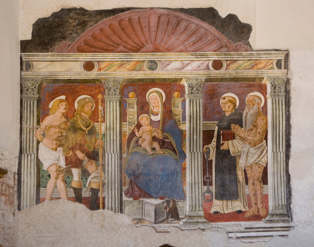 Saint Pietro og Paolo kirken, Valvasone, Friuli, Italien (fresco) af Pietro da Vicenza