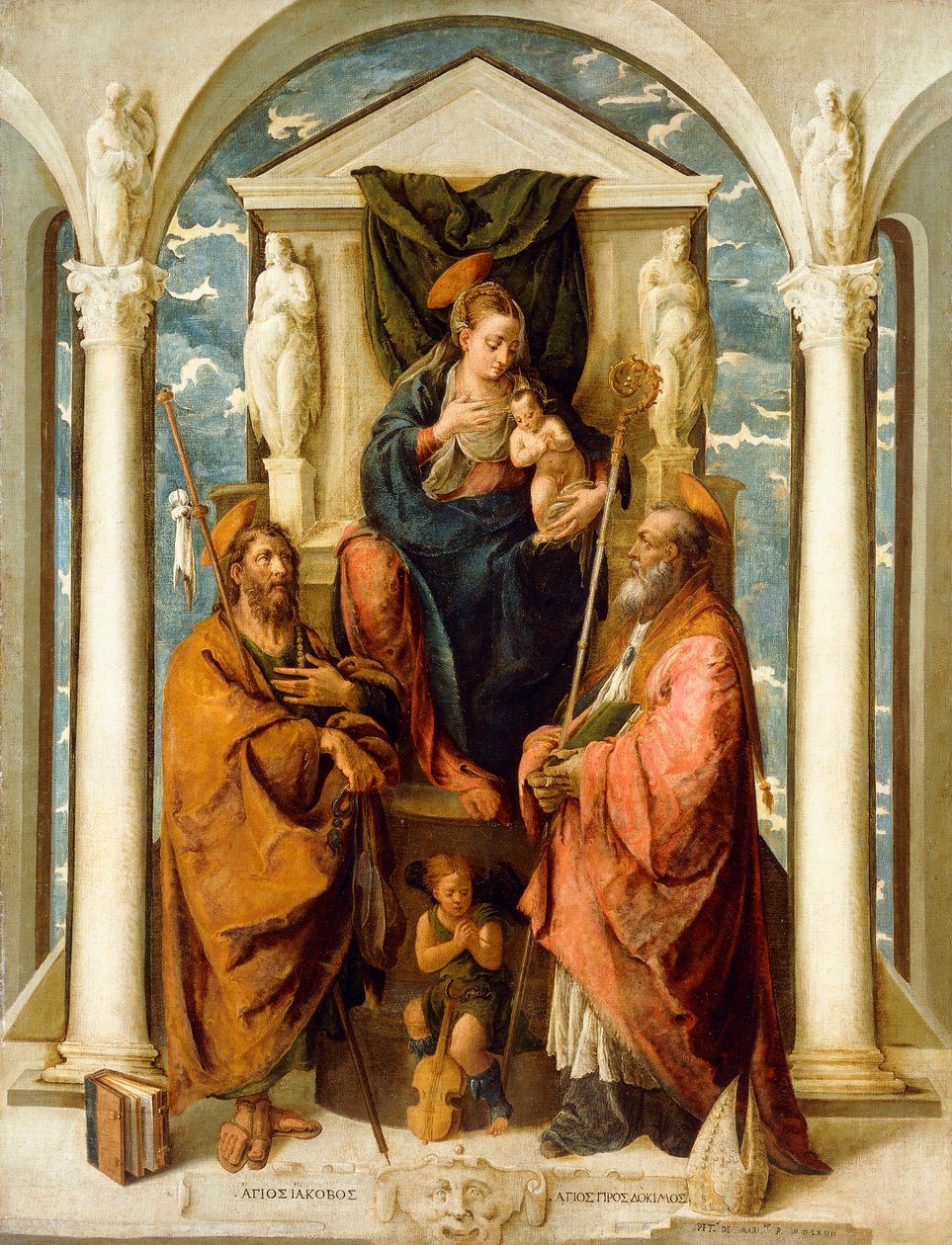 Madonnaen og barnet troner af Pietro de Marascalchi
