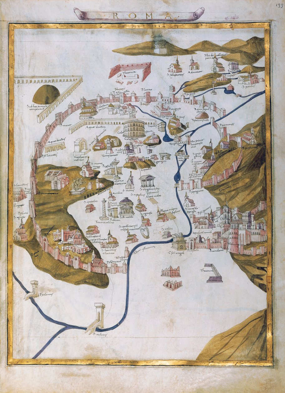 Udsigt over Rom af Pietro del Massaio