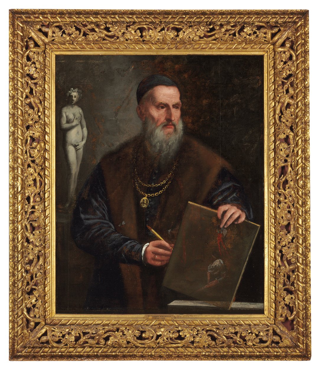 Imaginært selvportræt af Titian af Pietro della Vecchia