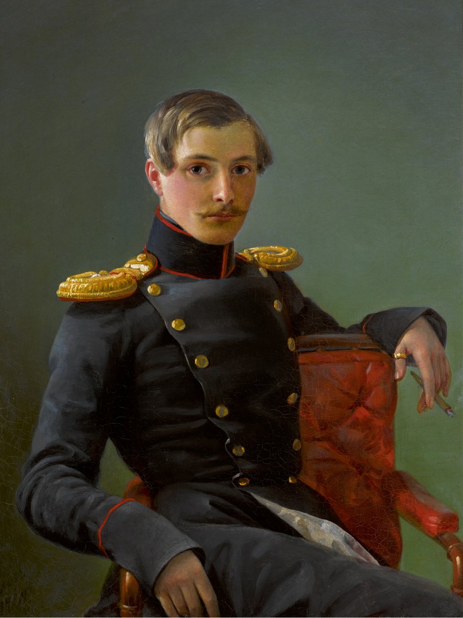 Portræt af Andrei Nikolaevich Karamzin 1814-1854, 1836. af Pimen Nikitich Orlov
